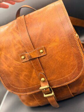 RARE BNWT Frye Parker Leather Flap Backpack - Cognac - $458 MSRP